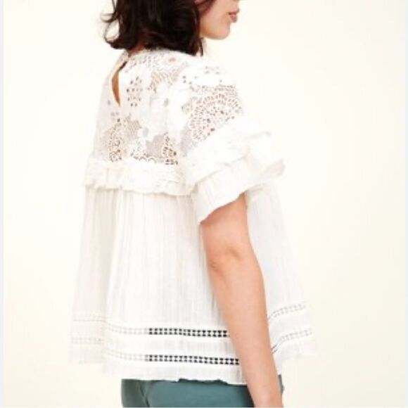 Sea NY Figgy Embroidered Eyelet White Blouse Size 4 - Picture 2 of 10